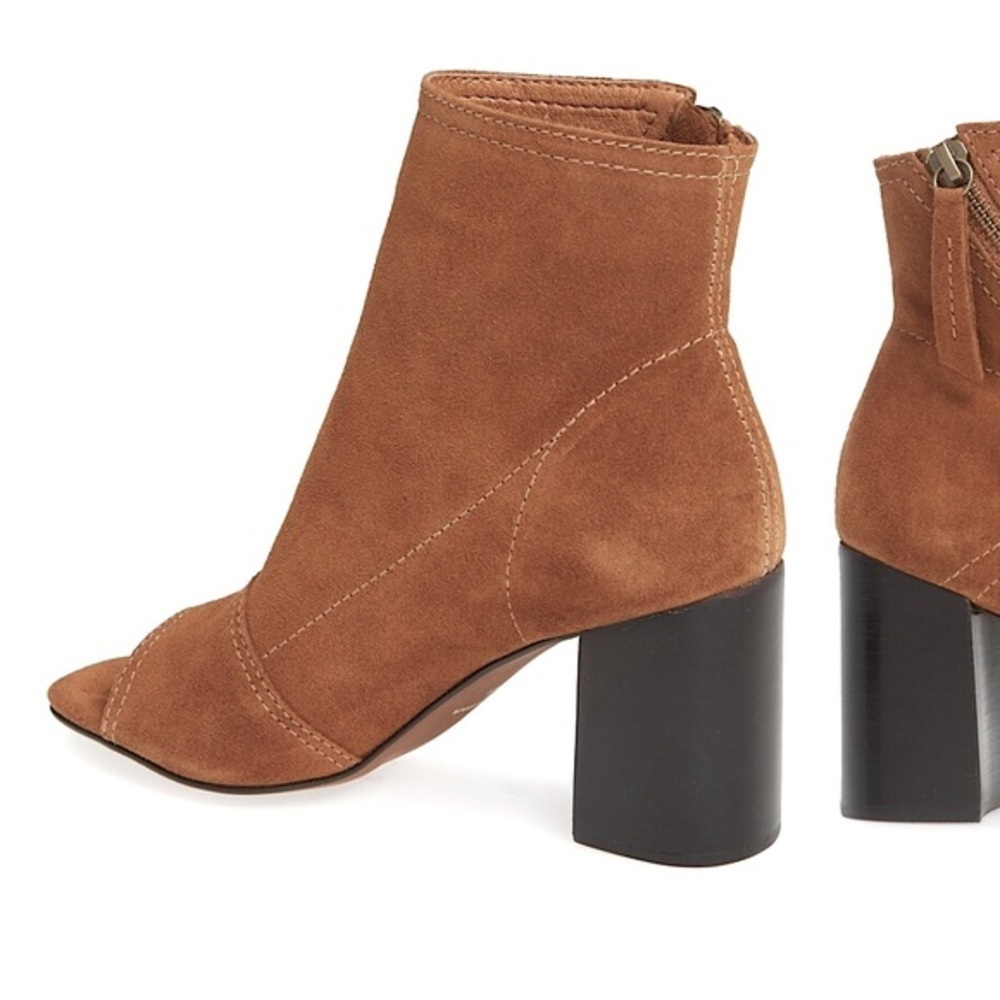 Matisse Lyon Tobacco Suede Open Toe Bootie, Size 7.5 - Picture 4 of 12
